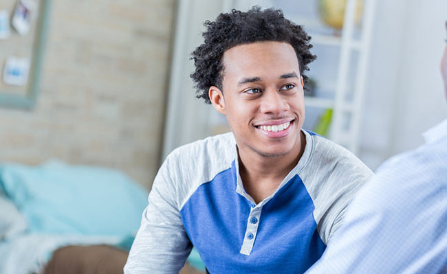 Smiling teenage boy